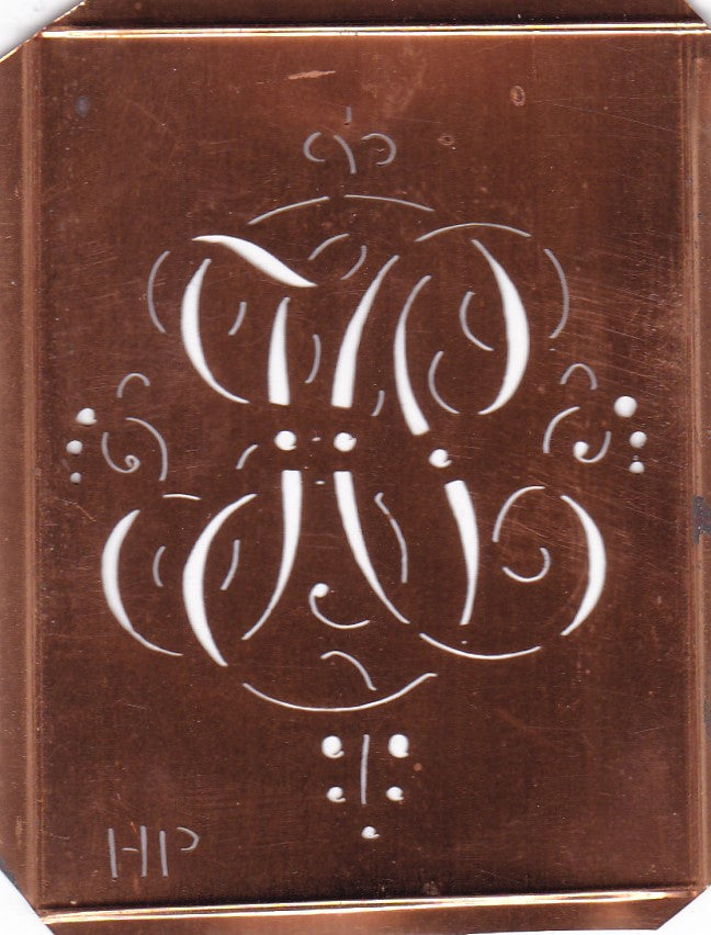 HP - Hübsche alte verschnörkelte Monogrammschablone