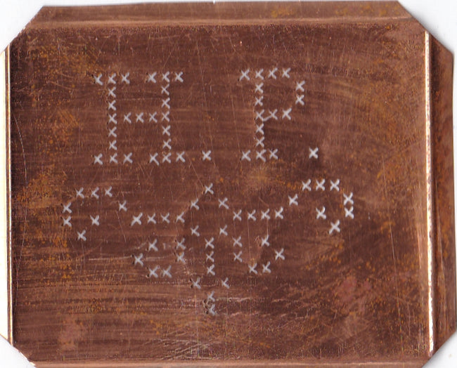 HP - Alte niedliche Kreuzstich Monogramm Schablone