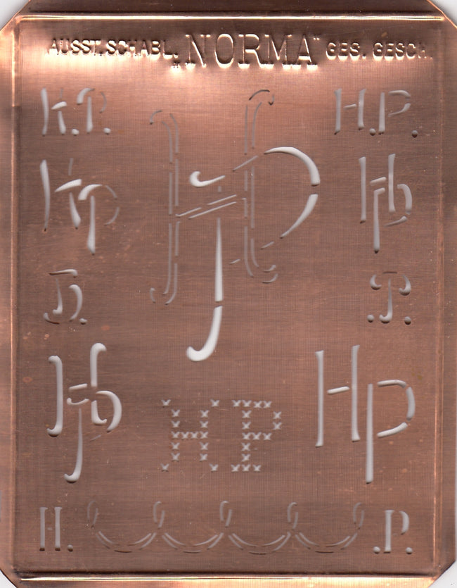 HP - Hübsche alte Monogrammschablone