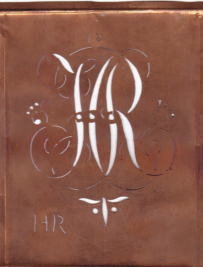 HR - Hübsche alte verschnörkelte Monogrammschablone