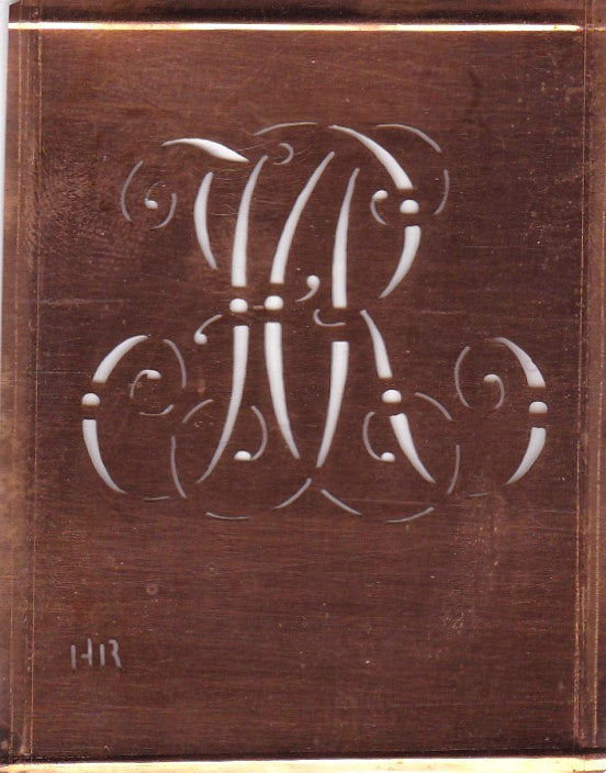 HR - Alte verschlungene Monogramm Stick Schablone