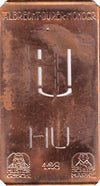 HU - Kleine Monogramm-Schablone in Jugendstil-Schrift