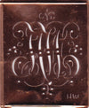 HW - Alte Monogramm Schablone mit nostalgischen Schnörkeln