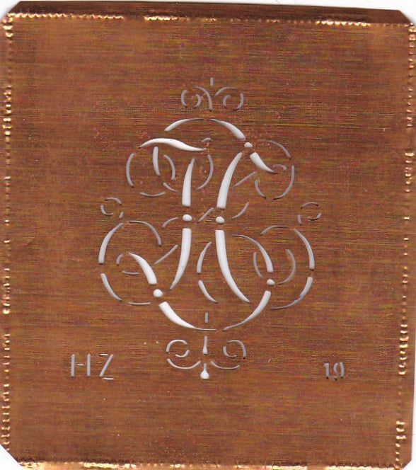 HZ - Alte verschlungene zarte Stickschablone