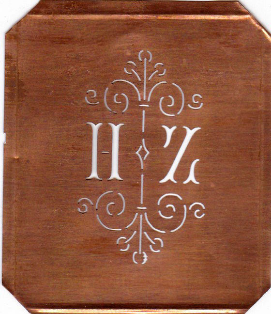 HZ - Besonders hübsche alte Monogrammschablone