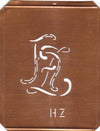 HZ - 90 Jahre alte Stickschablone für hübsche Handarbeits Monogramme