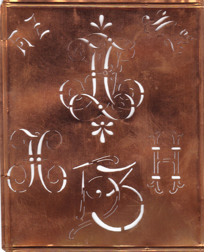 HZ - Uralte Monogrammschablone - ideal als persönliches Geschenk
