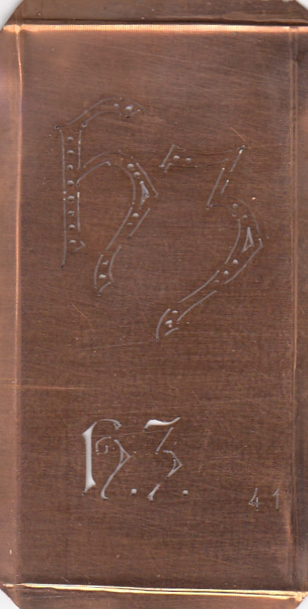 HZ - Alte Monogramm Schablone zum Sticken