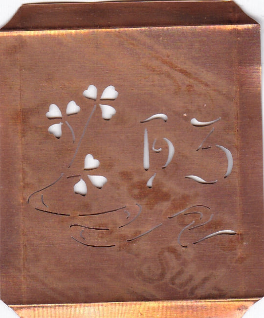 HZ - Außergewöhnliche alte Monogrammschablone