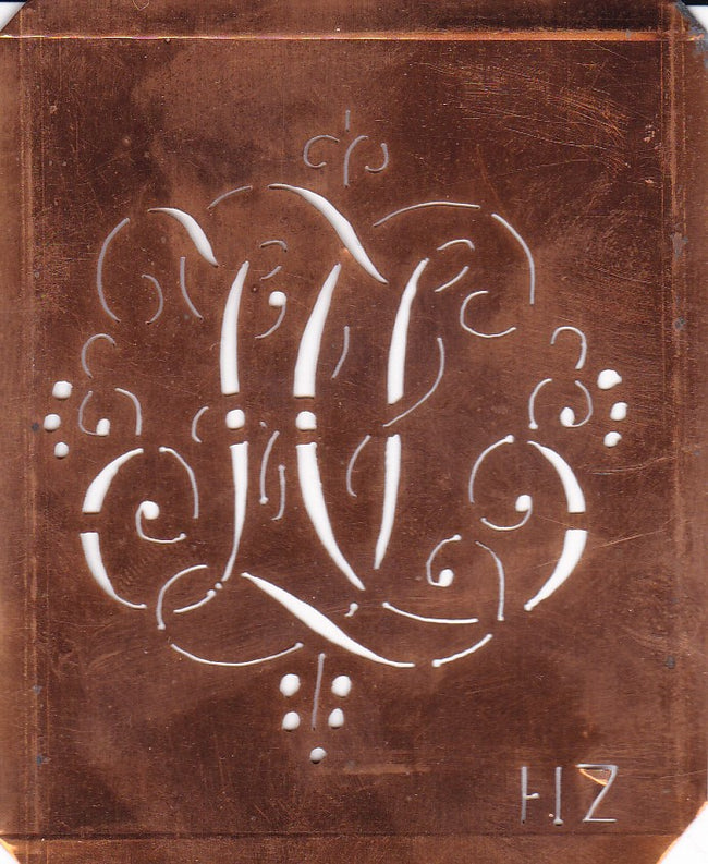 WA - Hübsche alte verschnörkelte Monogrammschablone