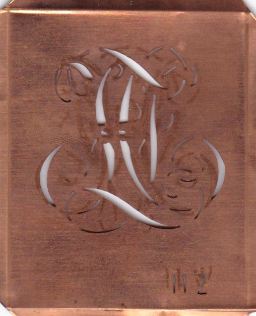 HZ - Alte Monogramm Schablone zum Sticken