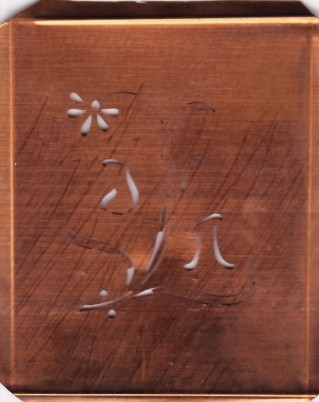 JA - Hübsche, verspielte Monogramm Schablone Blumenumrandung