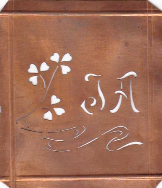 JA - Außergewöhnliche alte Monogrammschablone