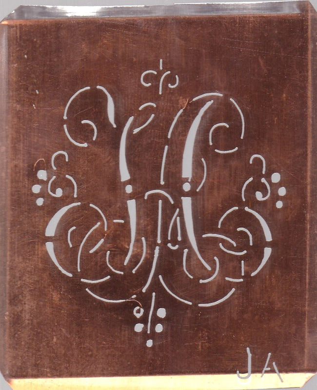 JA - Hübsche alte verschnörkelte Monogrammschablone