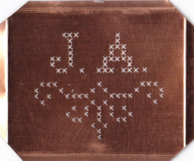JA - Alte niedliche Kreuzstich Monogramm Schablone