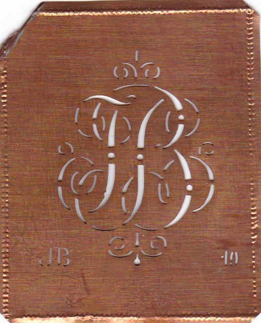JB - Alte verschlungene zarte Stickschablone