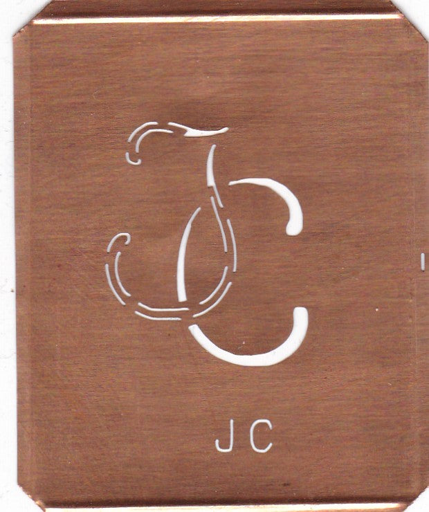 JC - 90 Jahre alte Stickschablone für hübsche Handarbeits Monogramme