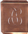 JC - Hübsche alte Kupfer Schablone mit 3 Monogramm-Ausführungen