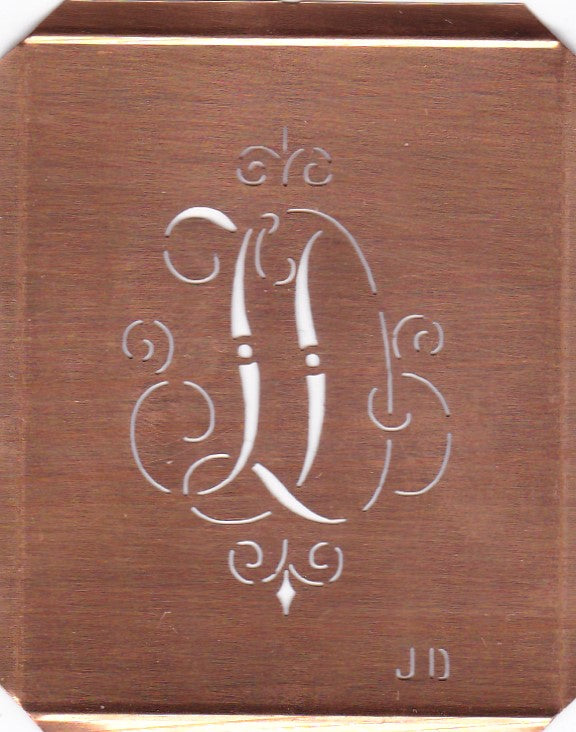 JD - Alte, verschlungene Monogrammschablone
