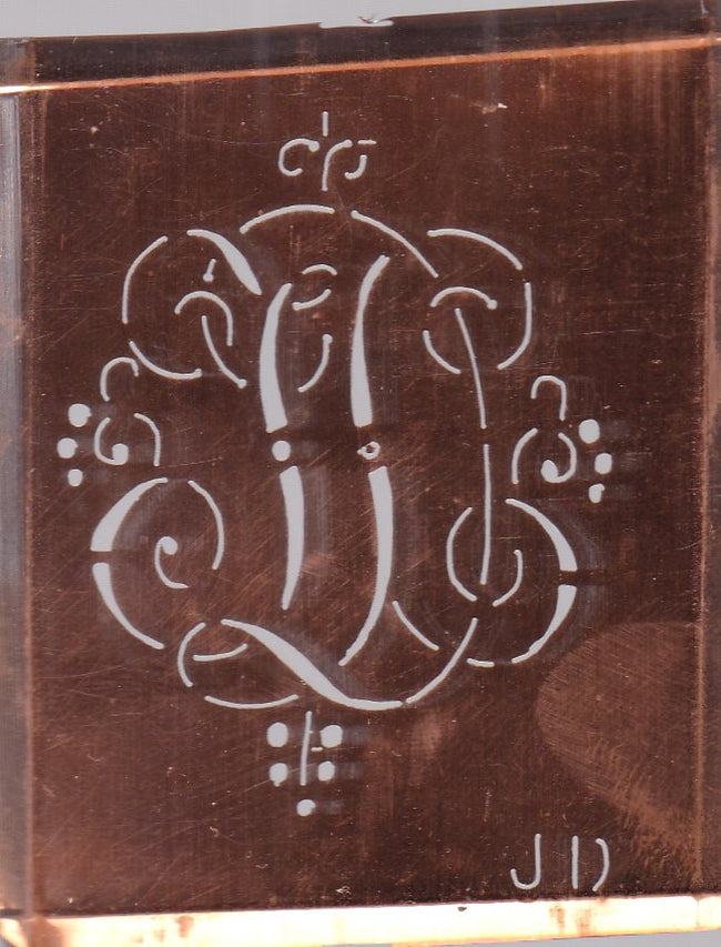 WA - Hübsche alte verschnörkelte Monogrammschablone