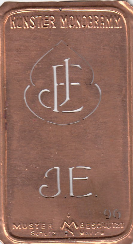 JE - Alte Jugendstil Stickschablone - Medaillon-Design