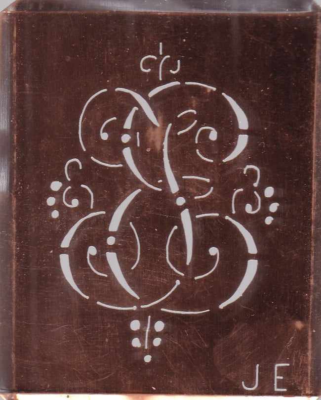 JE - Hübsche alte verschnörkelte Monogrammschablone