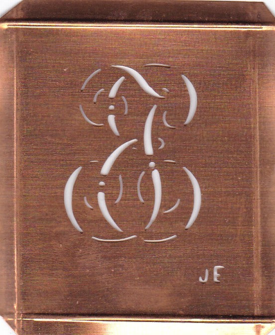 JE - Alte Monogramm Schablone zum Sticken und vieles mehr