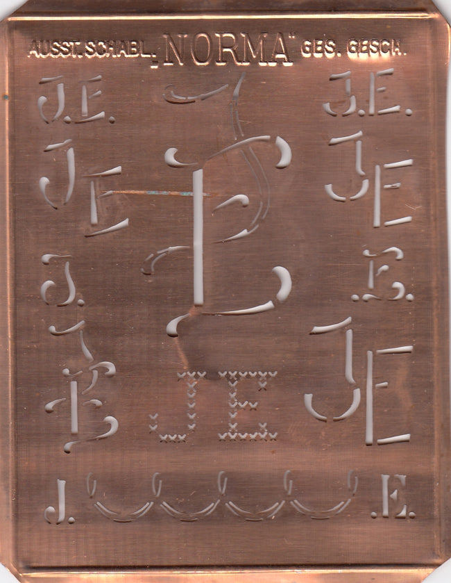 JE - Hübsche alte Monogrammschablone