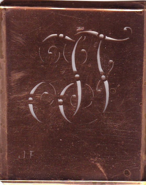 JF - Alte verschlungene Monogramm Stick Schablone