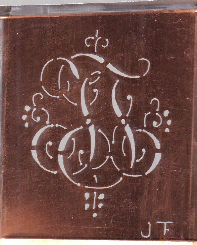 WA - Hübsche alte verschnörkelte Monogrammschablone
