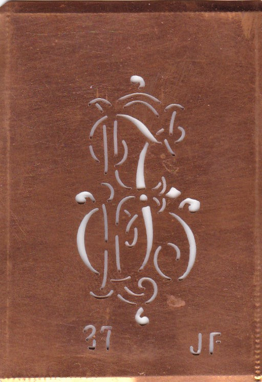 JF - Interessante Monogramm Schablone zum Sticken