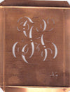JG - Hübsche alte Kupfer Schablone mit 3 Monogramm-Ausführungen