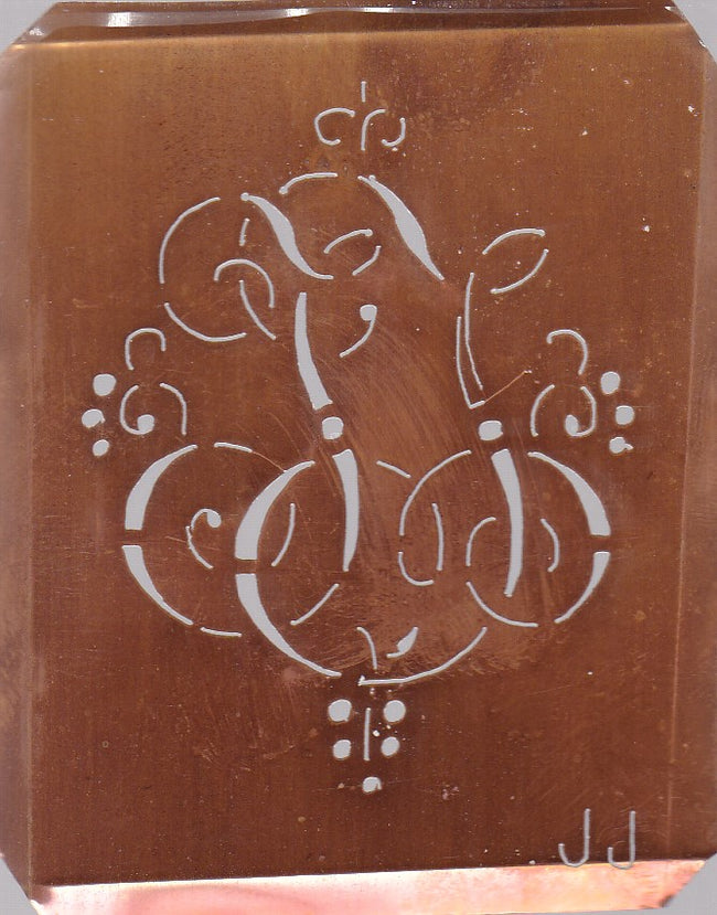 JJ - Hübsche alte verschnörkelte Monogrammschablone