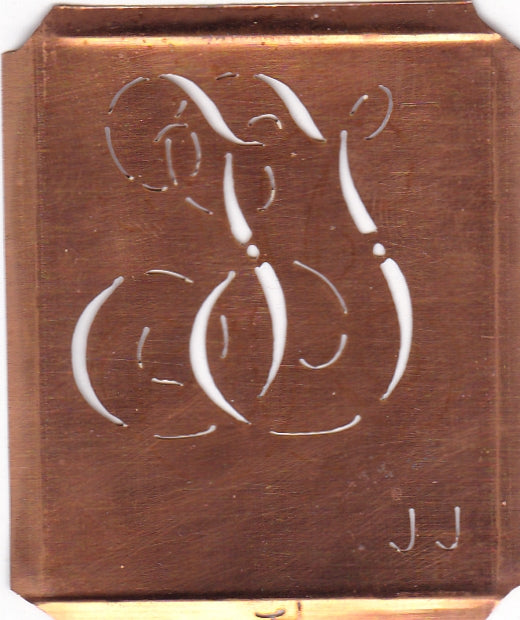 JJ - Uralte Monogramm Schablone zum Sticken