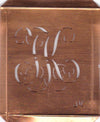 JK - Hübsche alte Kupfer Schablone mit 3 Monogramm-Ausführungen