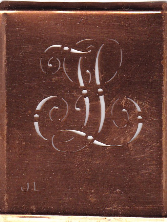 JL - Alte verschlungene Monogramm Stick Schablone