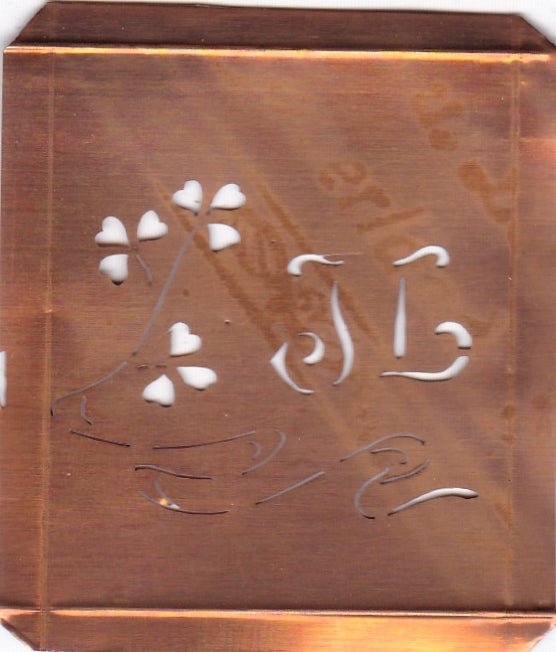 JL - Außergewöhnliche alte Monogrammschablone