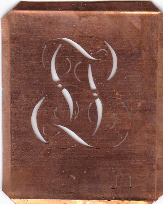 JL - Alte Monogramm Schablone zum Sticken