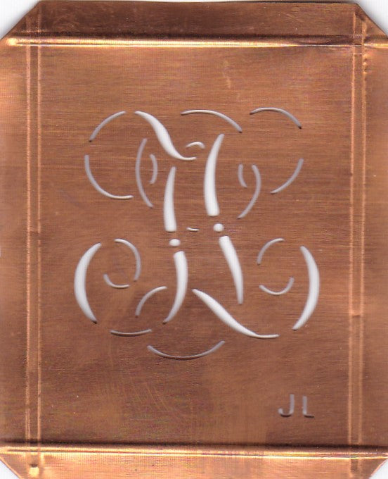 JL- Alte Monogramm Schablone zum Sticken und vieles mehr