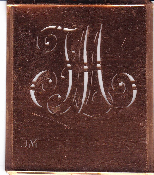 JM - Alte verschlungene Monogramm Stick Schablone