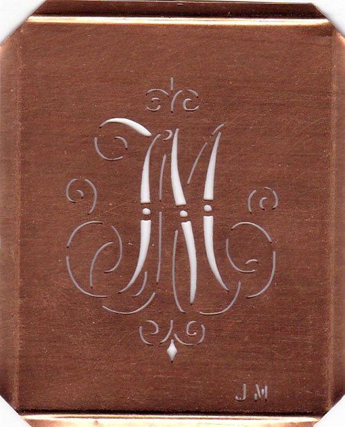 JM - Alte, verschlungene Monogrammschablone