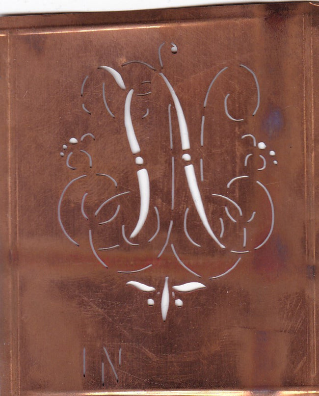 JN - Hübsche alte verschnörkelte Monogrammschablone