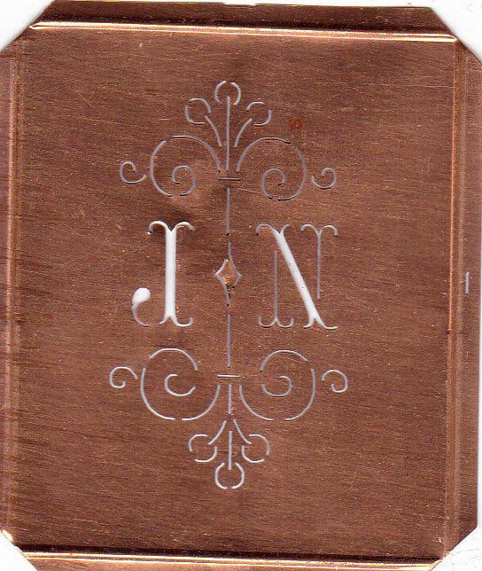 JN - Besonders hübsche alte Monogrammschablone