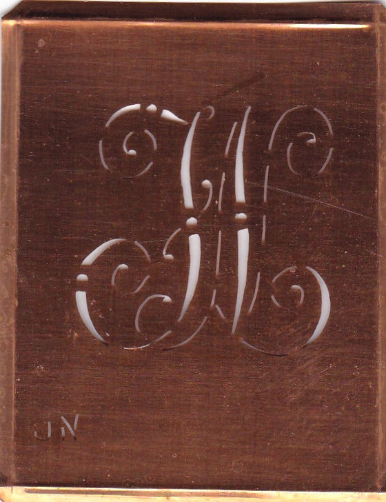 JN - Alte verschlungene Monogramm Stick Schablone
