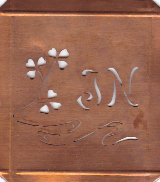 JN - Außergewöhnliche alte Monogrammschablone