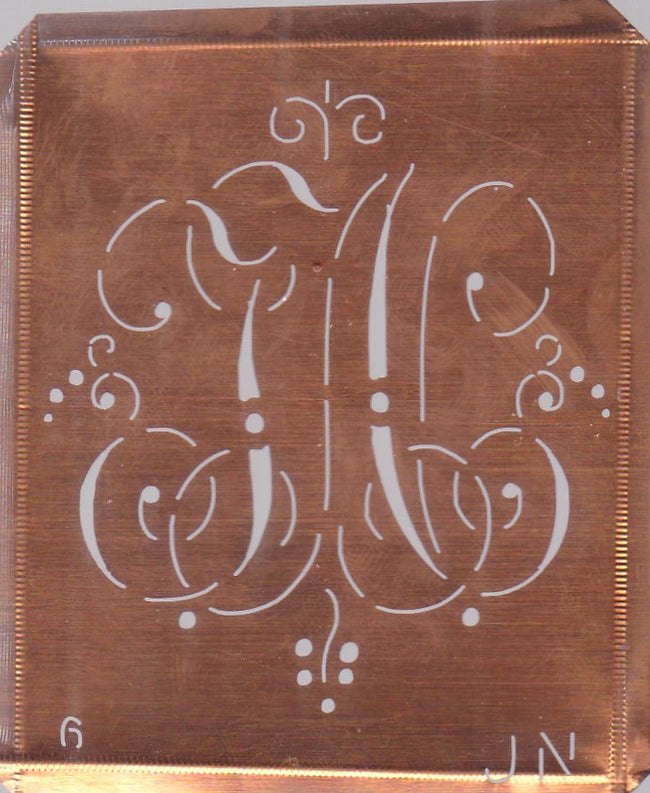 JN - Hübsche alte verschnörkelte Monogrammschablone