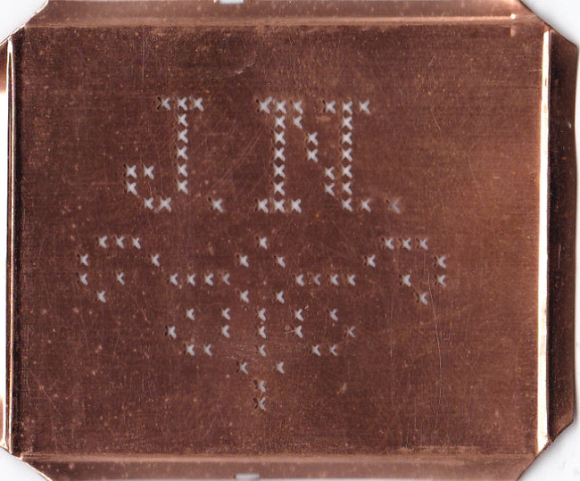 JN - Alte niedliche Kreuzstich Monogramm Schablone