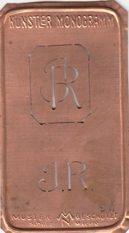 JR - Alte Jugendstil Stickschablone - Medaillon-Design
