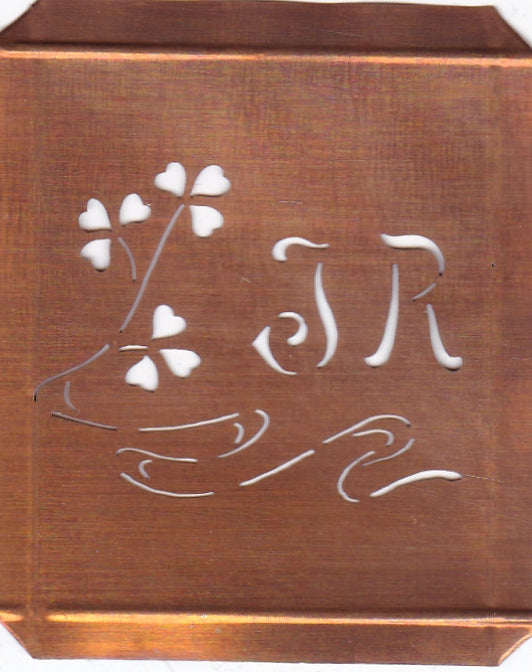 JR - Außergewöhnliche alte Monogrammschablone