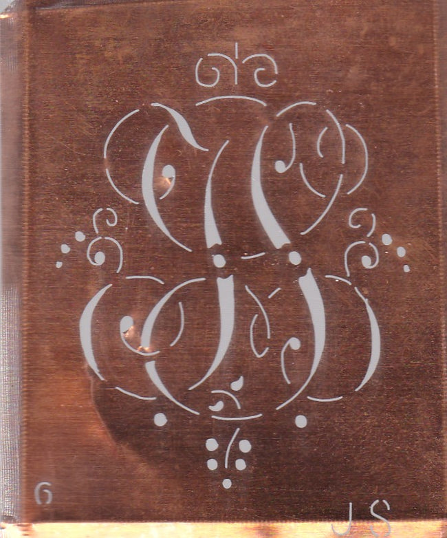 JS - Hübsche alte verschnörkelte Monogrammschablone